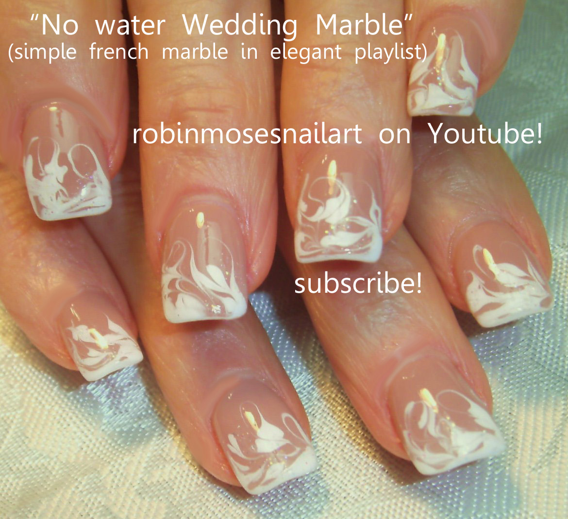 Nail-art by Robin Moses: love birds, wedding marble nails, wedding 